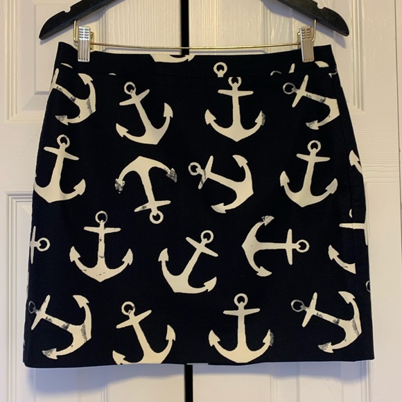 J. Crew Dresses & Skirts - J. Crew Nautical Anchor Navy Mini Skirt Size 6
